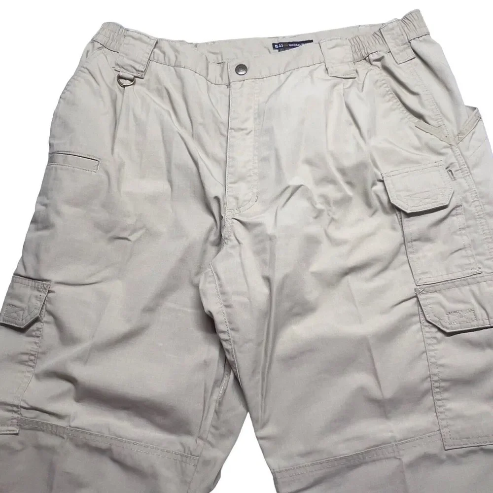 5.11 Tactical Series Pant Mens 40(38)x32 Khaki Tan‎ RipStop Cargo Elastic Waist